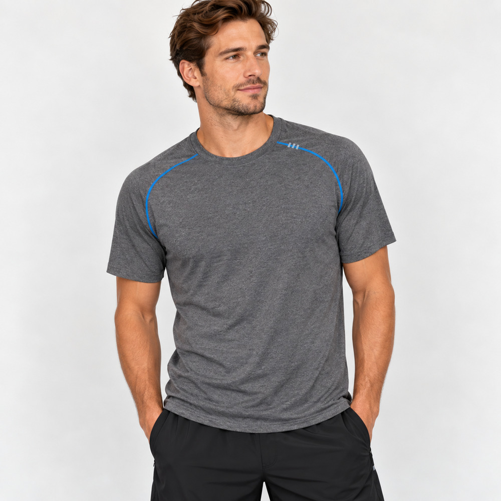 Lululemon Run Response Short Sleeve Shirt Men S Gray Blue Reflective Running